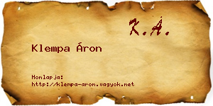 Klempa Áron névjegykártya